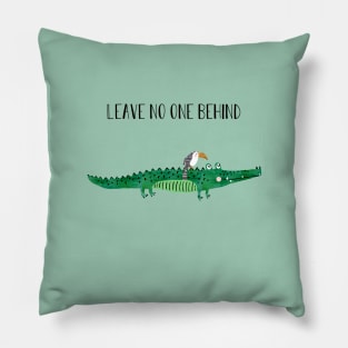 Cute Crocodile with Tucan Pillow