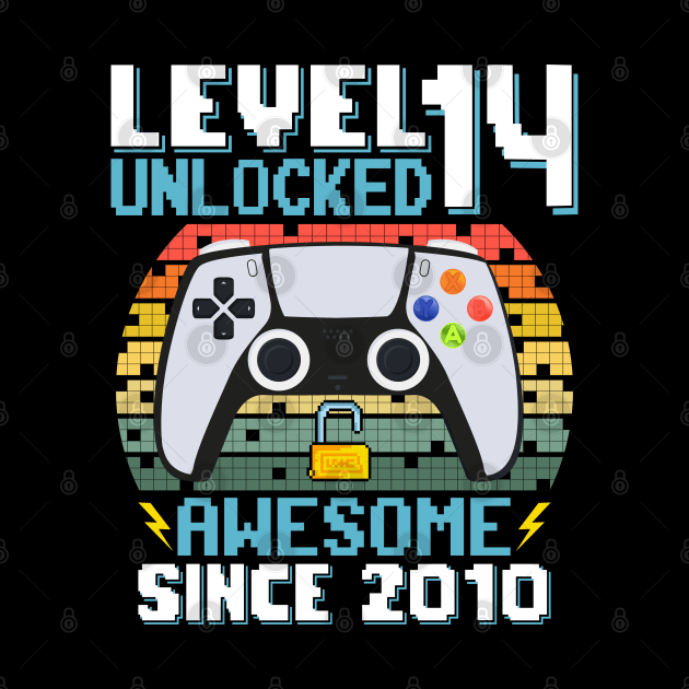 Level 14 Unlocked Awesome Since 2010 by Asg Design