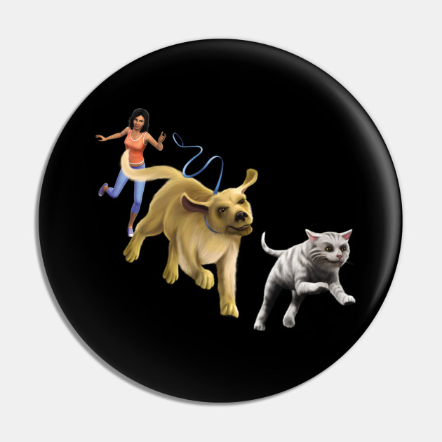 Sims Cats Pets Mammal Dogs T Shirt Sims Game Mam Dog Cat Pin