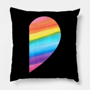 Matching Lgbt Valentines Day Rainbow Heart Gay Couple Pillow