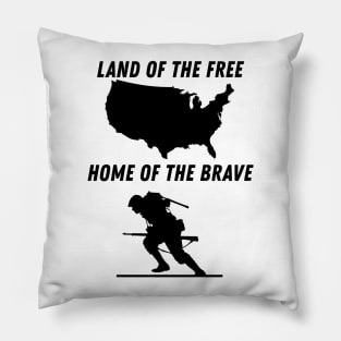 Land of the free, Home of the Brave Design Pillow