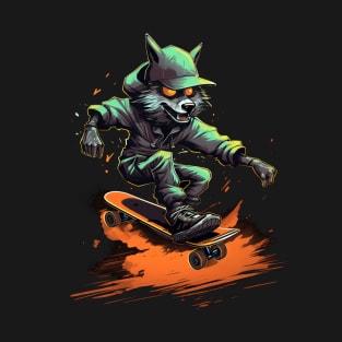 Wolf Skateboarder - Skater - Wolves Skateboarding - Skating T-Shirt