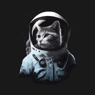 Tabby Cat Astronaut, Cute Funny Sci-Fi Cat Lovers Design T-Shirt