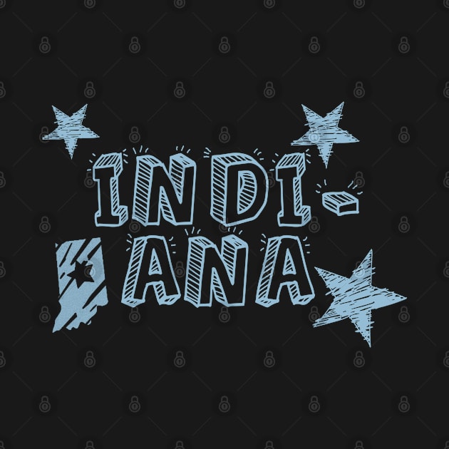 Indiana with State, Stars and Stripes by tropicalteesshop