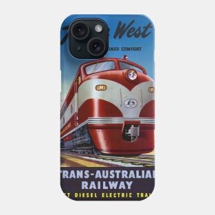 To The West Australia Railway Travel Poster Phone Case