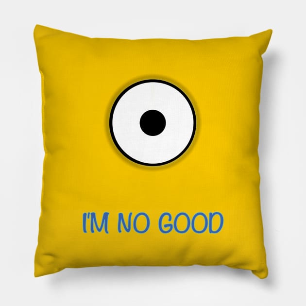 MINI YELLOW NO GOOD Pillow by LuckYA