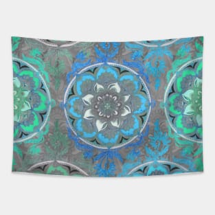 Mint Green, Blue & Aqua Super Boho Medallions Tapestry