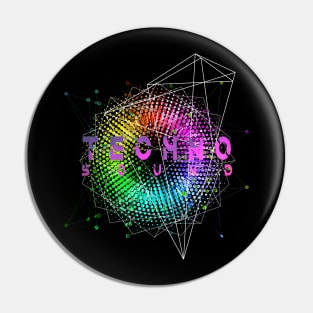 Techno Music Sound Explosion EDM Festival Pin