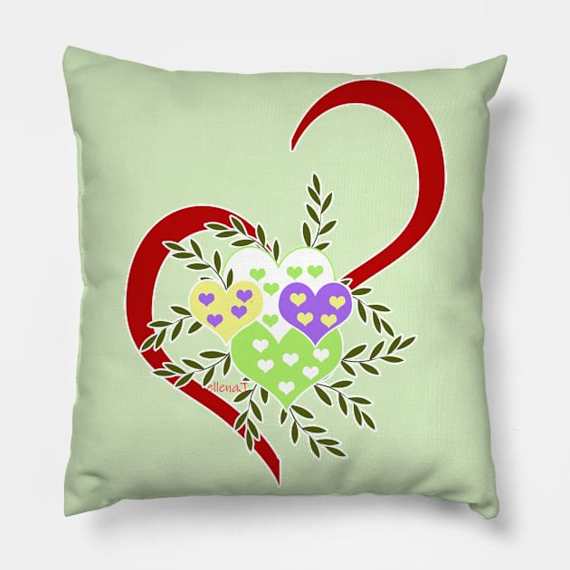 Hearts Pillow by ellenaJ