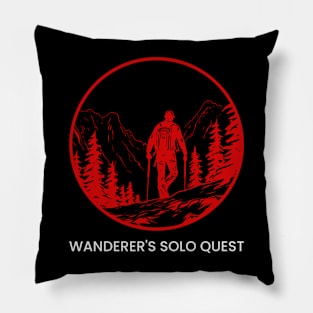 Wanderer's Solo Quest, Solo Traveling, Solo Adventure Pillow