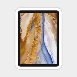 Blue and Gold abstract art Magnet