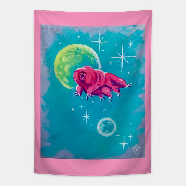 Pink Space Tardigrade Tapestry by starwilliams