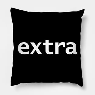 Extra Minimal Typography White Text Pillow