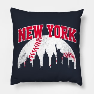 Vintage New York Skyline City Gameday Retro Vintage USA Pillow