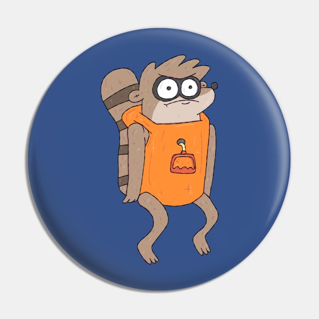 Regular Show - Rigbaby Muscle Mentor Pin by surfinggiraffecomics