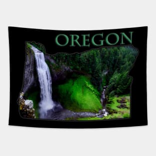 Oregon State Outline (Salt Creek Falls) Tapestry