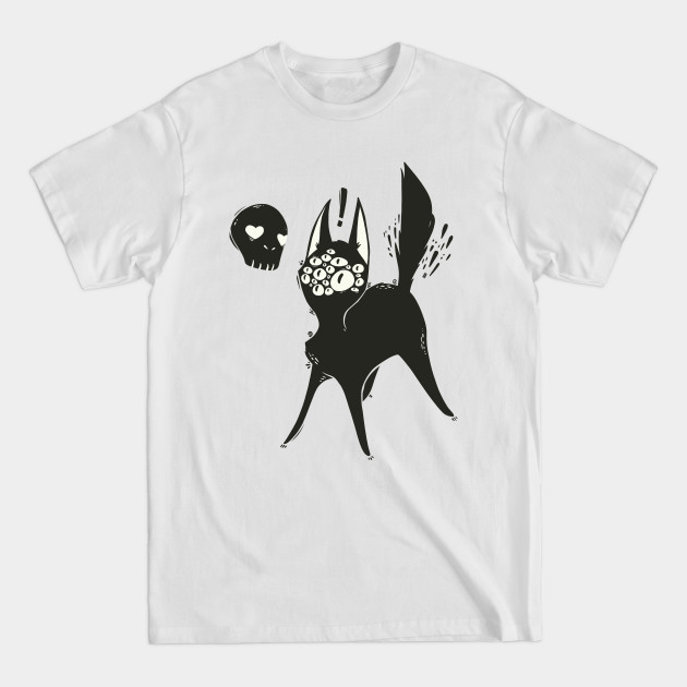 Disover Creepy Cute Many Eyed Cat, Grunge Goth Artwork - Cat - T-Shirt