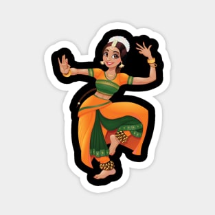 Dancing Indian Girl Colorful Creative Design Magnet