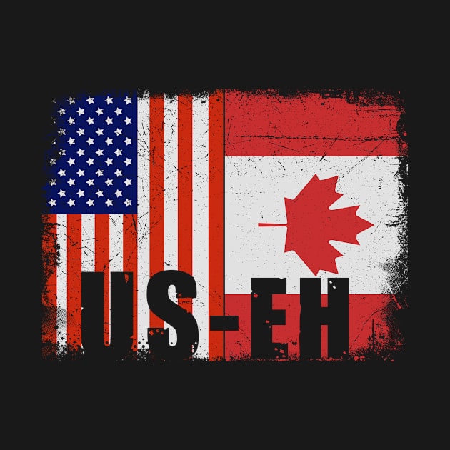 USEH America Canada Flag Funny American Canadian by paola.illustrations