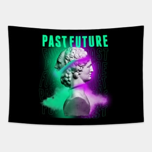 Janus Mythology Vaporwave Green and Purple Tapestry