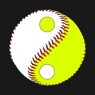 Yin Yang Baseball Softball T-Shirt