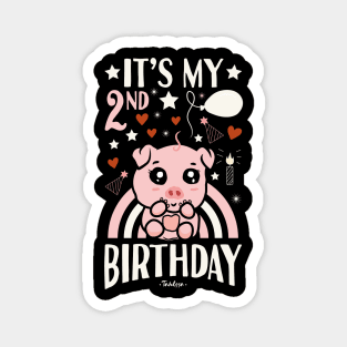 It's My 2nd Birthday Pig Magnet