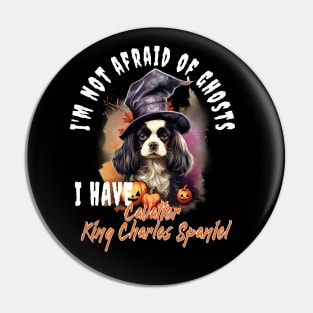 Spaniel Dog Ghost Guardian Vintage Halloween Funny Pin