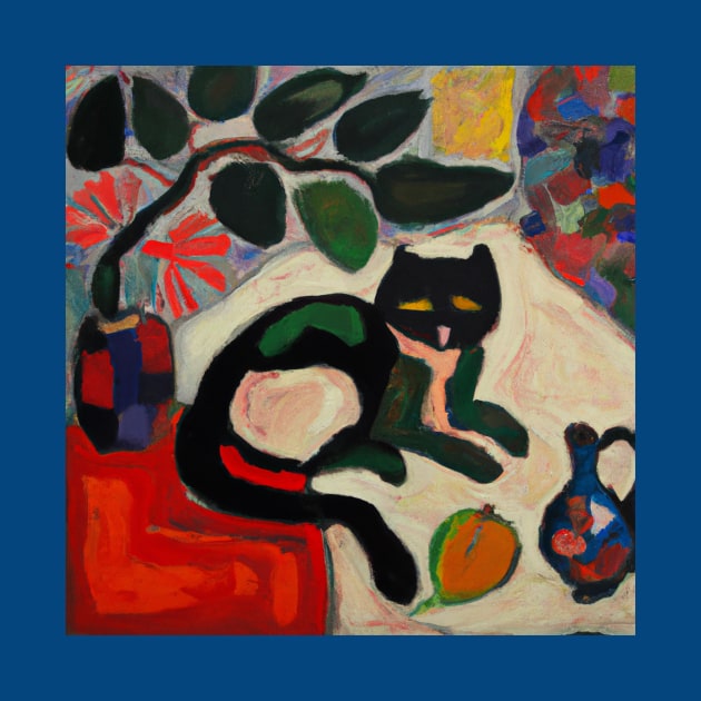 Painting of Cat in Style of Matisse by Star Scrunch