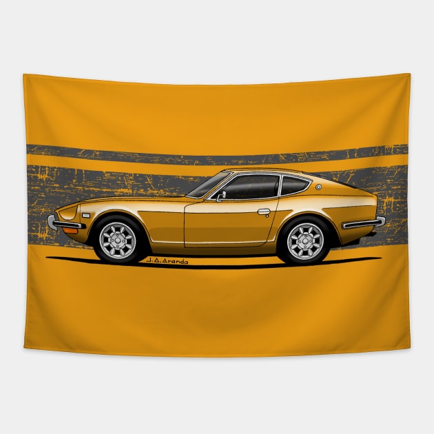 Drawing of the beautifull japanese sportscar for medium and light backgrounds Tapestry by jaagdesign