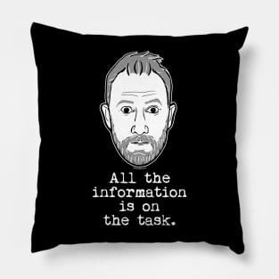 Alex Horne - Taskmaster - All The Information Is On The Task Pillow