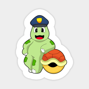 Turtle Cop Police hat Police Magnet