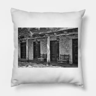 Black And White Alamo Adobe Pillow