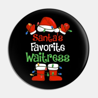 Santa's Favorite Waitress Funny Christmas Pajamas Pin