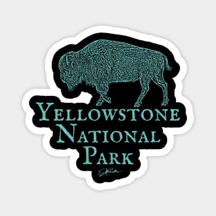 Yellowstone National Park Walking Bison Magnet