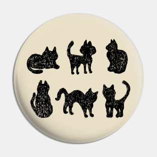 Freehand sketch black cats Pin