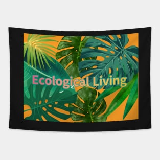 Eco-local living,palm tree,summer,summertime,summer season Tapestry