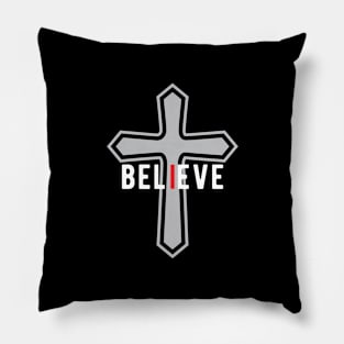 I Believe Cross Christian Design Pillow