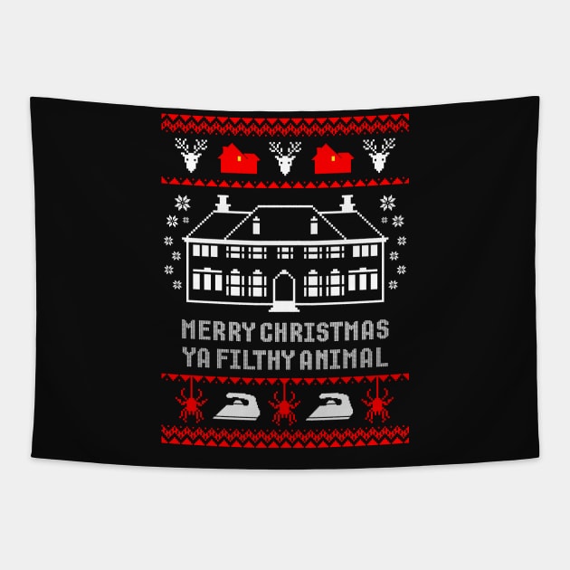 Merry Christmas ya filthy animal Tapestry by R4Design