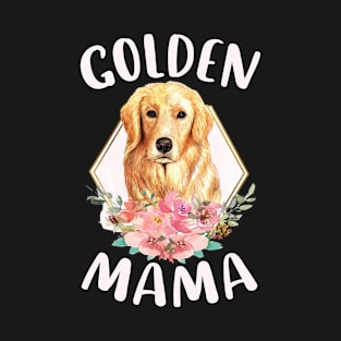 Golden Mama Cute Funny Golden Retriever Dog Lover Watercolor T-Shirt