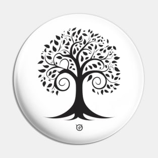 Deciduous Tree: A Minimalist Black Design Pin