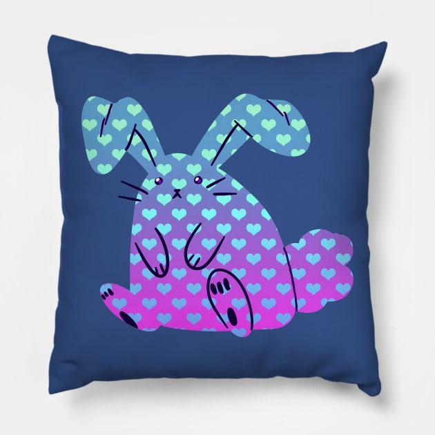 Heart Pattern Bunny Pillow by saradaboru