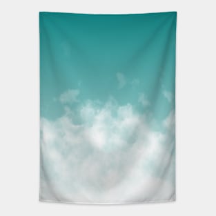 Soft Cloud Teal Sky Tapestry