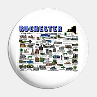 Rochester New York Map Art Pin