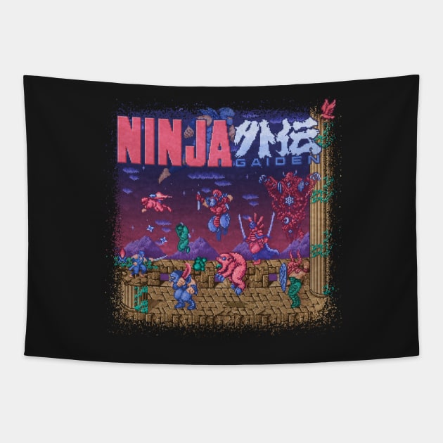 Gaiden Ninja Tapestry by Kari Likelikes