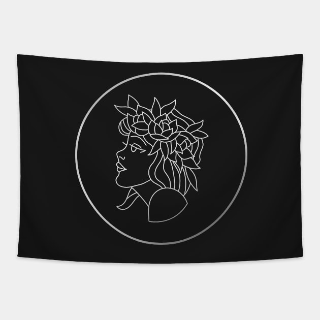 Virgo Zodiac Art Silver Tapestry by Felicity-K