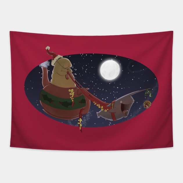 Have a happy Narwhal Christmas Tapestry by iisjah