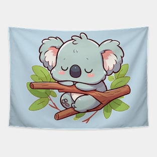 cute koala sleeping sitting up Tapestry