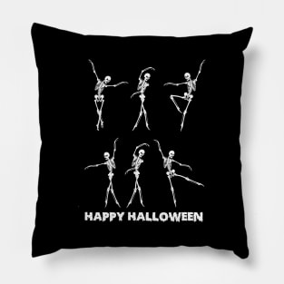 Dancing skeleton tshirt happy halloween funny gift shirt Pillow