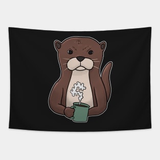 Grumpy Otter with Coffee Morning Grouch Tapestry