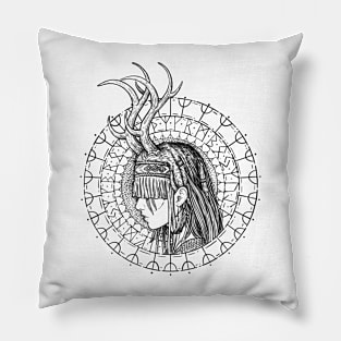 Heilung shaman with runes pagan viking Pillow